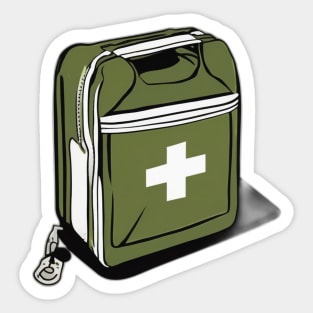 Durable Military-Style First Aid Kit Illustration No. 792 Sticker